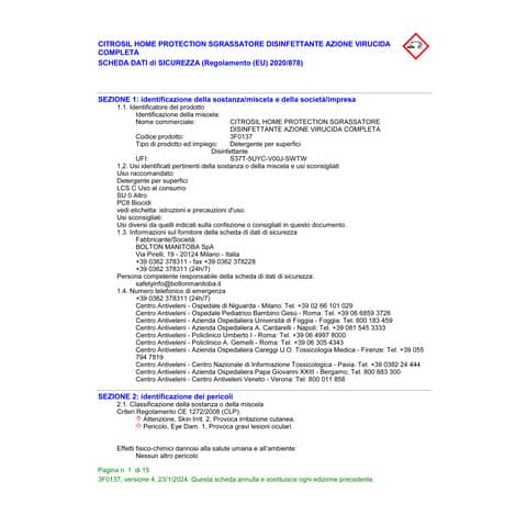 Sgrassatore disinfettante Citrosil azione virucida PMC 650 ml 7003524